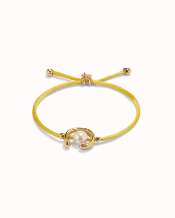 18K gold-plated yellow thread bracelet with shell pearl accessory